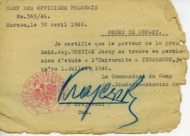 Ordre de depart.