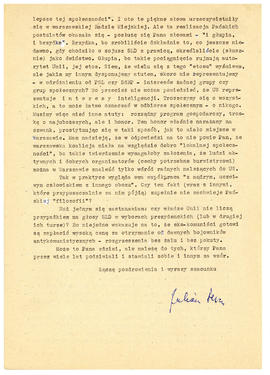 List od Juliana Fercza
