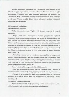 Sprawozdanie z badań terenowych na temat wigilia i jej miejsce we współczesnej kulturze wsi Chwal...