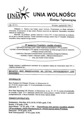 Biuletyn Informacyjny Unii Wolności - nr 18 (52)