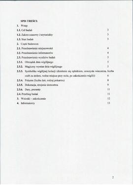 Sprawozdanie z badań terenowych na temat wigilia i jej miejsce we współczesnej kulturze wsi Chwal...