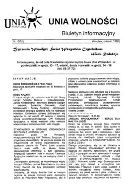 Biuletyn Informacyjny Unii Wolności - nr 16 (51)