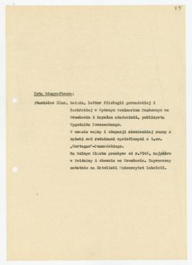 Nota biograficzna Stanisław Kluzy